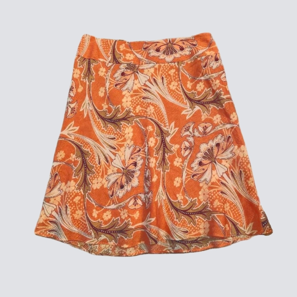 Ann Taylor Paisley Salmon Mini Skirt